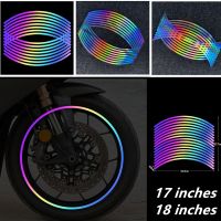 ❏❐ↂ Motorcycle Sticker Laser Wheel Hub Rim Decal Car Tyre Reflective Strips Bicycle Universal For KAWASAKI SUZUKI YAMAHA Mitsubishi