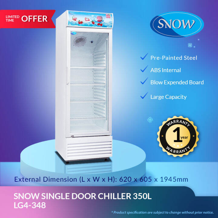 SNOW SINGLE DOOR CHILLER 350L (1 year Warranty) / LG4-348 | Lazada