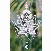 16X10cm Gypsy Dreaming Beautiful Hand Mandala Sticker Decal White Lotus Flower Suitable for Outdoors car WindowsLaptopsA2-0012