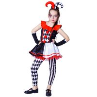 【CC】 Pattern Clown Costume Ngau Tau Kok 4-12Years Children Clothing