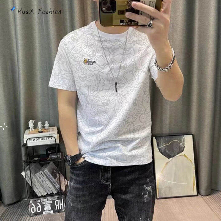 huax-men-short-sleeves-t-shirt-summer-breathable-fashion-round-neck-pullover-tops-casual-slim-fit-shirt