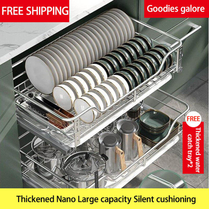 Pull Out Dish Rack for Basket for Kitchen 304 Stainless