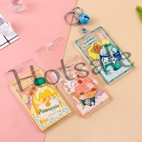 【hot sale】 ☜☄ B11 Cute Cartoon Acrylic Card Cover with Little Bell Student Transparent Waterproof Card Holder