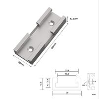 T-Track รางตัวต่อราง T สำหรับงานไม้,รางเชื่อมรางเกจวัดองศาพร้อมรูสำหรับติดตั้งแบบเจาะ