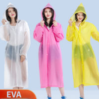 1ชิ้นที่มีคุณภาพสูง EVA U nisex เสื้อกันฝนหนาเสื้อกันฝนกันน้ำผู้หญิงผู้ชายสีดำตั้งแคมป์กันน้ำชุดกันฝนสูท