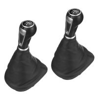 2X 5 Speed Car Leather Gear Shift Knob Frame Gear Lever Dust Boot Cover for Seat II/Toledo III XL