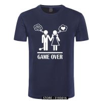 New Game Over Wedding Marriage Novelty Design T-Shirt Couples Fashion Casual Summer Short Sleeve Cotton Tshirt Hip Hop Tees