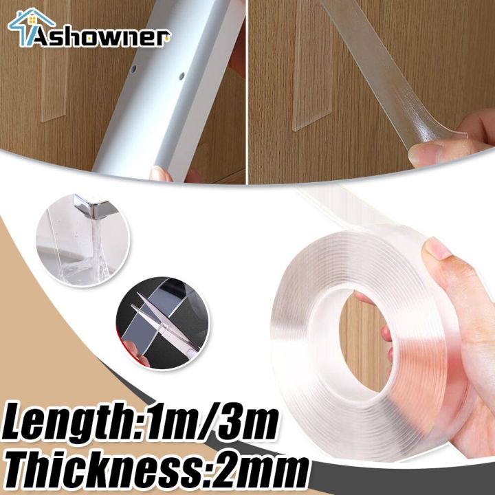 nano-tape-tracsless-double-sided-tape-transparent-no-trace-reusable-waterproof-adhesive-tape-cleanable-home-bathroom-supplies-adhesives-tape