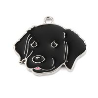 【YF】❈  Retriever Dog Charms Color Metal Enamel Pendants Making Earrings Jewelry Gifts 28mm x 25mm5PCs