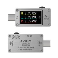 AVHzY C3 Type-C PD trigger USB-C Voltmeter ammeter voltage 2 way current meter multimeter PD charger battery USB TesterDC 26V 6A