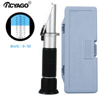 Portable ATC 0-50% Brix Sugar Meter Refractormeter Hand Held Refractometer for Honey Beer Grape Juice Kitchen Eletronic