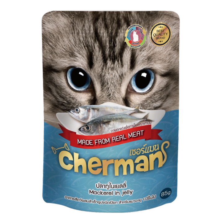 bd-แบบซอง-อาหารเปียกสำหรับแมว-cherman-ขนาด-85-กรัม-อาหารเปียกแมว-สำหรับแมวทุกสายพันธ์