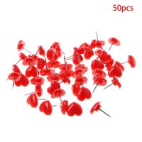 2023 New 50 Pcs Heart Shape Plastic Quality Colored Push Pins Thumbtacks Office School Clips Pins Tacks