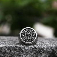 New Hot Selling Viking Tree of Life Yggdrasil Knotwork Ring Mens Metal Alloy Norse Amulet Party Jewellery Gift