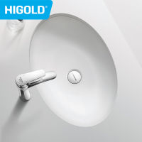 HIGOLD 22 Inch Bathroom Basin Sink Round Wash Basin Topmount &amp; Undermount Sink White European Style Hotel Bathroom Cabinet Washbasin