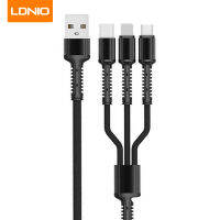 LDNIO 3.4A 1.2M 3 In1 Fast Charge Cable สายชาร์จประสิทธิภาพสูง-ใช้งานร่วมกับ iPhone