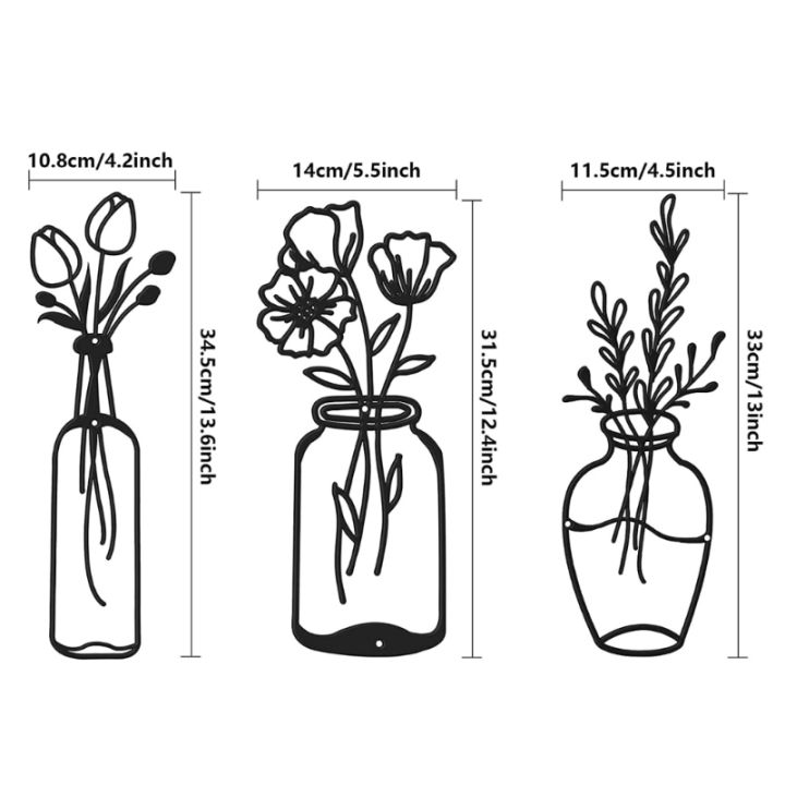 1เซ็ตโลหะดอกไม้แจกันเข้าสู่ระบบเหล็กดัดตกแต่งเครื่องประดับอุปกรณ์งานฝีมือสำหรับในร่มกลางแจ้งสวนลานตกแต่งงานฝีมือ