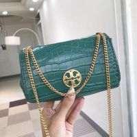 2023 new Tory Burch New Style Cowhide chain pouch Fashion Ladys Single Shoulder Bag crossbody bag green