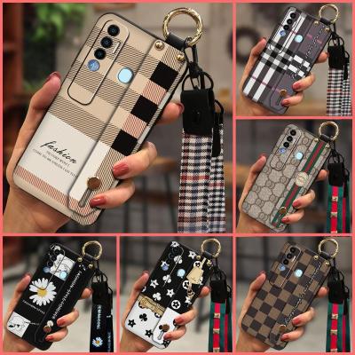cute Small daisies Phone Case For Tecno Spark 7 Pro/KB8 Phone Holder Anti-knock Soft Case Lanyard Shockproof cartoon