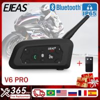 ✌◕❍ EJEAS V6 Pro Motorcycle Intercom Helmet Headset Bluetooth 5.0 Wireless Interphone Communicator For 6 Riders 1500M GPS Waterproof