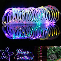 100200 LEDs Solar Powered Rope Tube String Lights Outdoor Waterproof Fairy Lights Garden Garland For Christmas Yard Decoration