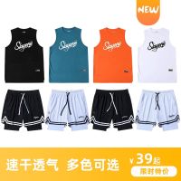 ? American training basketball vest quick-drying loose sleeveless T sports fake two-piece three-piece pants shooting uniform fitness suit