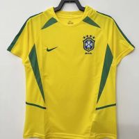 02 retro Brazilian football clothes at home 9 ronaldo 02 retro classic World Cup soccer uniform เสื้อบอล เกรด player เสื้อแมนซิตี้ ชุดฟุตบอลผู้ชาย เสื้อบอล เสื้อกีฬา