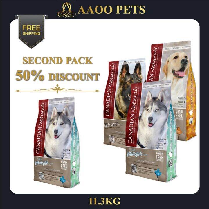 [AAOO Pets] [SECOND PACK 50 DIS] Canadian Naturals Dog Food 25LB 11