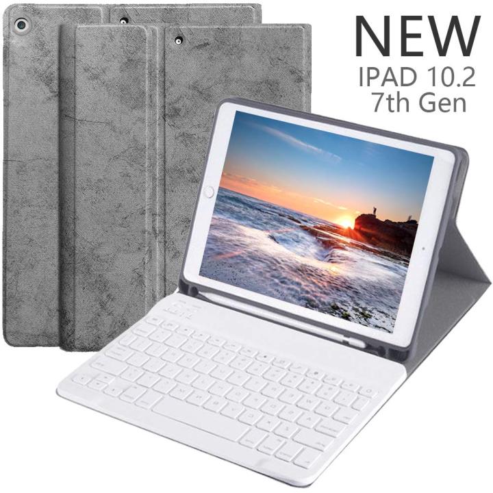 ipad-keyboard-case-สำหรับ-ipad-10-2-นิ้ว-2019-ipad-7th-generation-case-stand-พร้อมคีย์บอร์ดไร้สายที่ถอดออกได้-smart-auto-sleep-wake-magnetic-cover-ในตัวที่ใส่ดินสอสำหรับ-apple-tablet