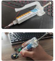 hot【DT】☒  1Set Solder Paste Booster Glue Extruder Syringe with RMA-223 Soldering Circuit Board Repair