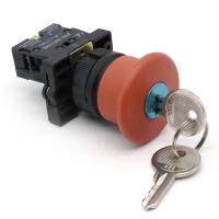 XB2 ES142 Series high quality 22mm emergency stop rotary return momentary mushroom selector switch with key