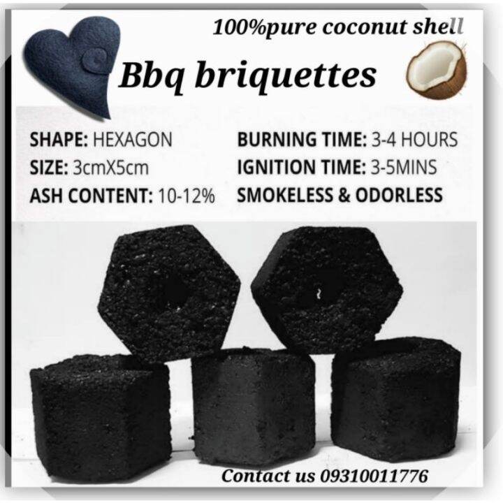 Coconut charcoal briquettes 2kg 500grms Lazada PH