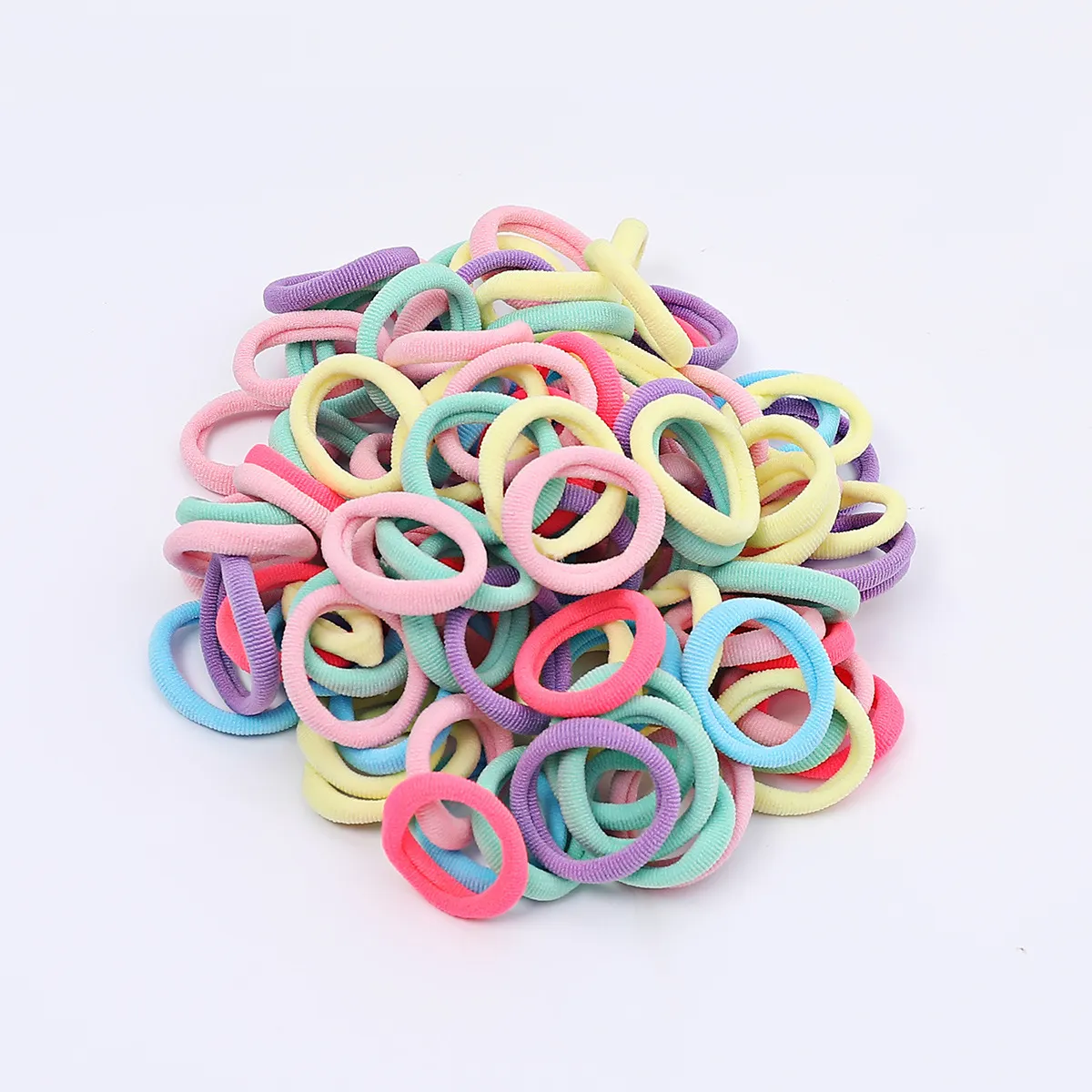 100 Pcs Seamless Hair Ties For Women Girls Hair Bands No Damage Ponytail  Holders Soft Hair Elastics (Candy Color) | 100 Pack Christmas Candy Color  Girls' Elastics Hair Ties Seamless Ponytail Holder |
