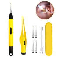 LED FlashLight Earpick Baby Ear Cleaner Endoscope Penlight Spoon Cleaning Ear Curette Light Spoon Ear Wax Removal