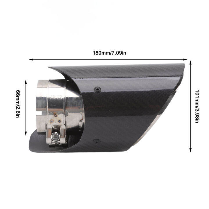 คู่ปลายท่อไอเสียคาร์บอนไฟเบอร์สแตนเลสหางท่อเข้า-66-มม-เต้าเสียบ-101-มม-สากลสำหรับรถยนต์