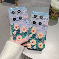 เคสใส่โทรศัพท์ KONSMART สำหรับ Realme 11 4G 5G 11X5G 11 NFC 11 Pro 11 Pro 11 + 5G C53 C51 C55 2023ใหม่ล่าสุดภาพวาดสีน้ำมันโทรศัพท์ TPU แบบน่มดอกไม้ Camellia