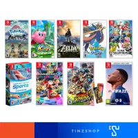 Nintendo Switch 9 Game แผ่นเกม นินเทนโดสวิทซ์ ชุด 9 เกมขายดีปี 2019-2022 : Pokemon Arceus / Sword / Zelda / Mario Strikers / kart 8 / kirby forgotten / Sports / Fifa 22