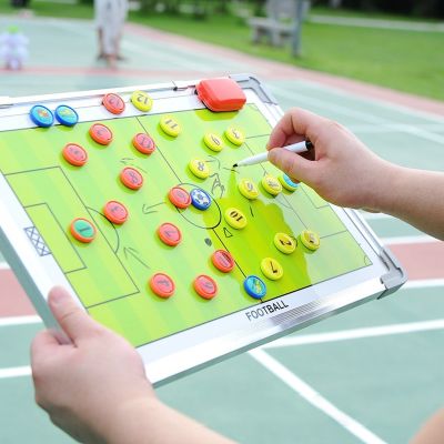 Soccer Strategy Coach Board Alloy Football Magnetic Tactics Plate with Pen Dry Erase Soccer Traning Equimpment Accessories