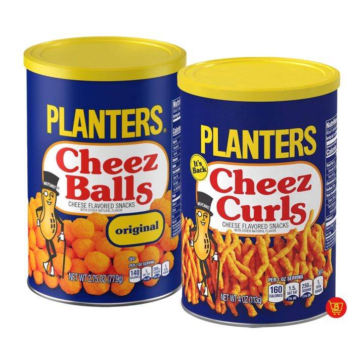 Planters Cheez Balls, Original 77.9g | Planters Cheez Curls 113g ...
