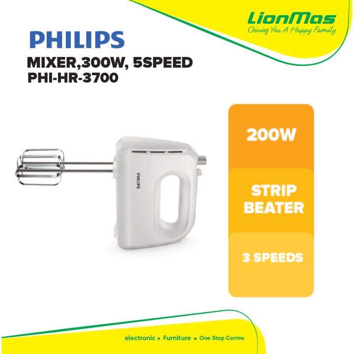 PHILIPS MIXER,300W, 5SPEED PHIHR3700 Lazada