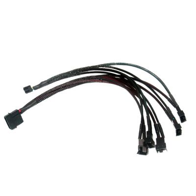 1 PCS 4Pin For NEW Black FAN One-To-Five PWM Fan Cable 1 Point 5 Chassis Fan Cable