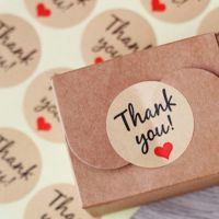 120x Thank You Craft กระดาษสติกเกอร์สติ๊กเกอร์งานแต่งงานโปรดปราน Letter Gift Labels