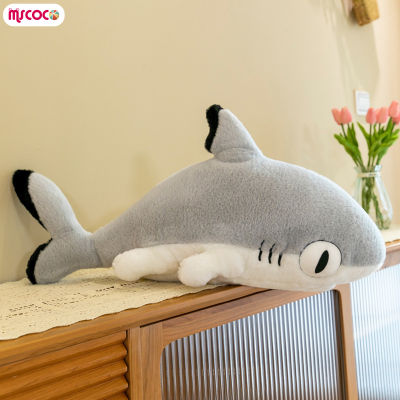 MSCOCO Boneka Mainan จำลองรูปฉลามแมวตุ๊กตายัดไส้ของเล่นจำลองน่ารักสร้างสรรค์ของขวัญสะดวกสบายสำหรับเด็กสำหรับเด็ก