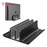 Adjustable Metal Vertical Laptop Stand Newly Designed 2 Slot Aluminum Desktop Dual Holder Up to 17.3 Inches