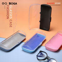 OQ BOGA ใสแข็งเชลล์แฟชั่นแบบพกพา Unisex แว่นตากรณีผู้ชายผู้หญิงสุ่มสีพลาสติก S แนปแว่นกันแดดแว่นตากล่องป้องกัน