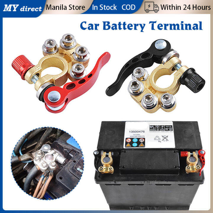 2PCS Car Battery Terminal Clamps Quick Release 12V 24V Positive And