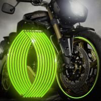 10" 12" 14" 18" Motorcycle Sticker Moto Strips Reflective Wheel Rim For Motorbike Scooter Decals  Emblems