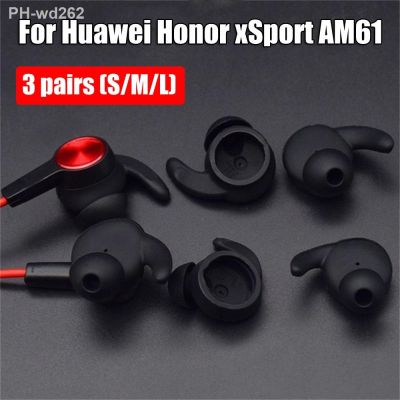 3 Pairs/Set Earbuds Silicone Cover Soft Earphone Bluetooth Headset Earplugs Eartips Cover Accessory for Huawei Honor xSport AM61