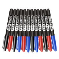 10 Pcs/lot Permanent Marker Waterproof Marker Pen Set Medium Point 1.5mm Pen Marker Black Blue Red Ink Art Supplies School