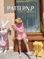 PATTERN.P : SET037 Sweet Cargo Pink Set ชุดเซทสีชมพูพาสเทลสดใส ดีไซน์สวยตรงกระเป๋าที่อกและเอวจั๊มพ์